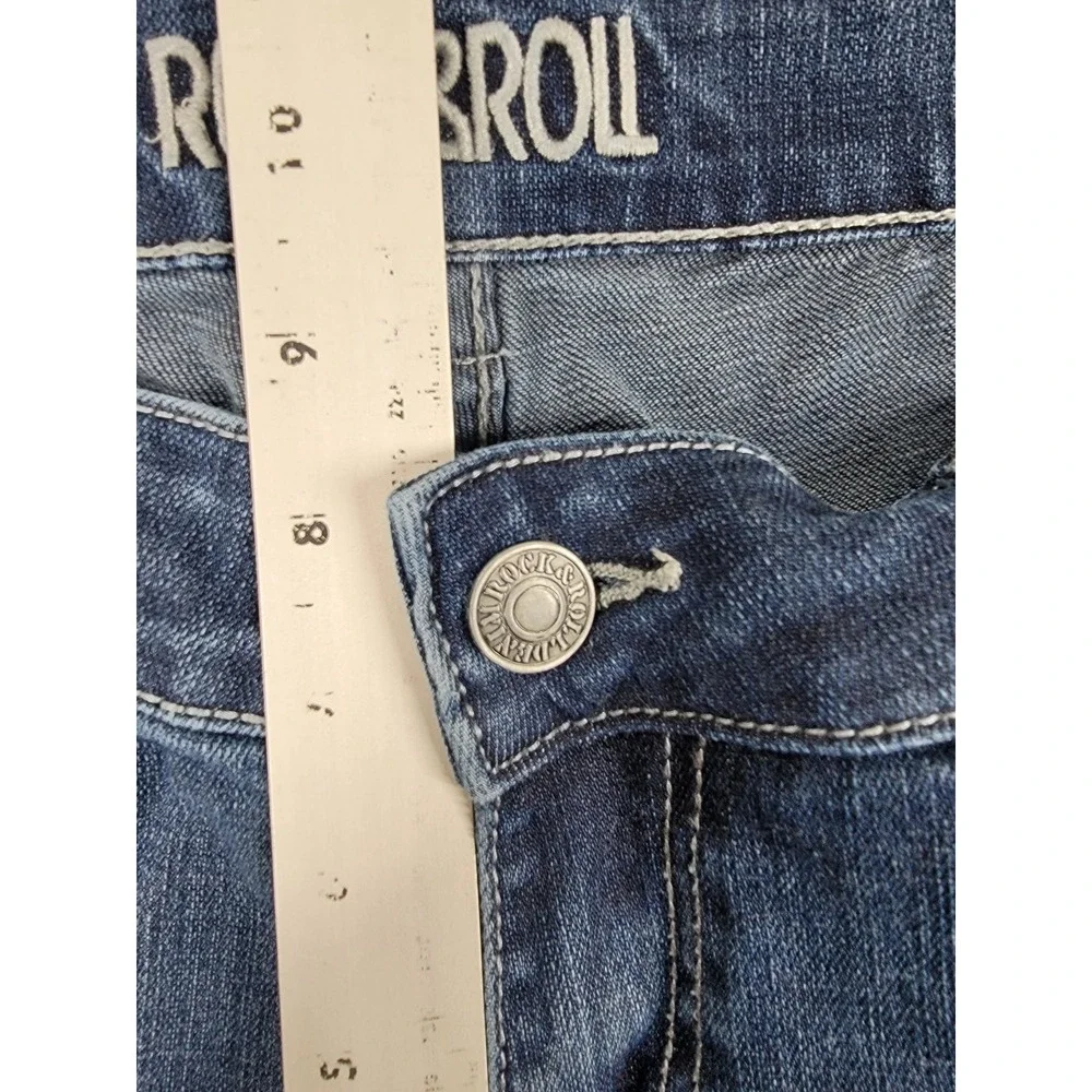 Rock & Roll Cowgirl Jeans Womens 28 Blue Bootcut‎ Mid Rise Stretch Western Denim - Picture 8 of 15